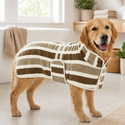 Ortekor Wearable Microfiber Dog Drying Towel – Hands-Free Post-Bath & Rainy-Day Wrap for Wet Fur & Drips