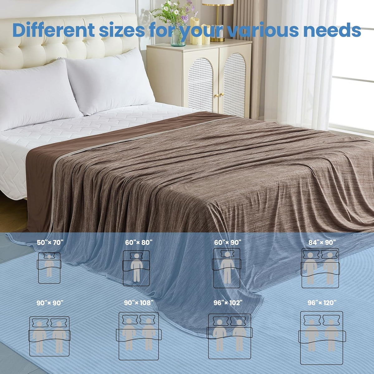 Cooling Blanket Collection | Soft Lightweight Summer Blanket for Hot Sleepers | Ideal for Night Sweats on Bed or Couch