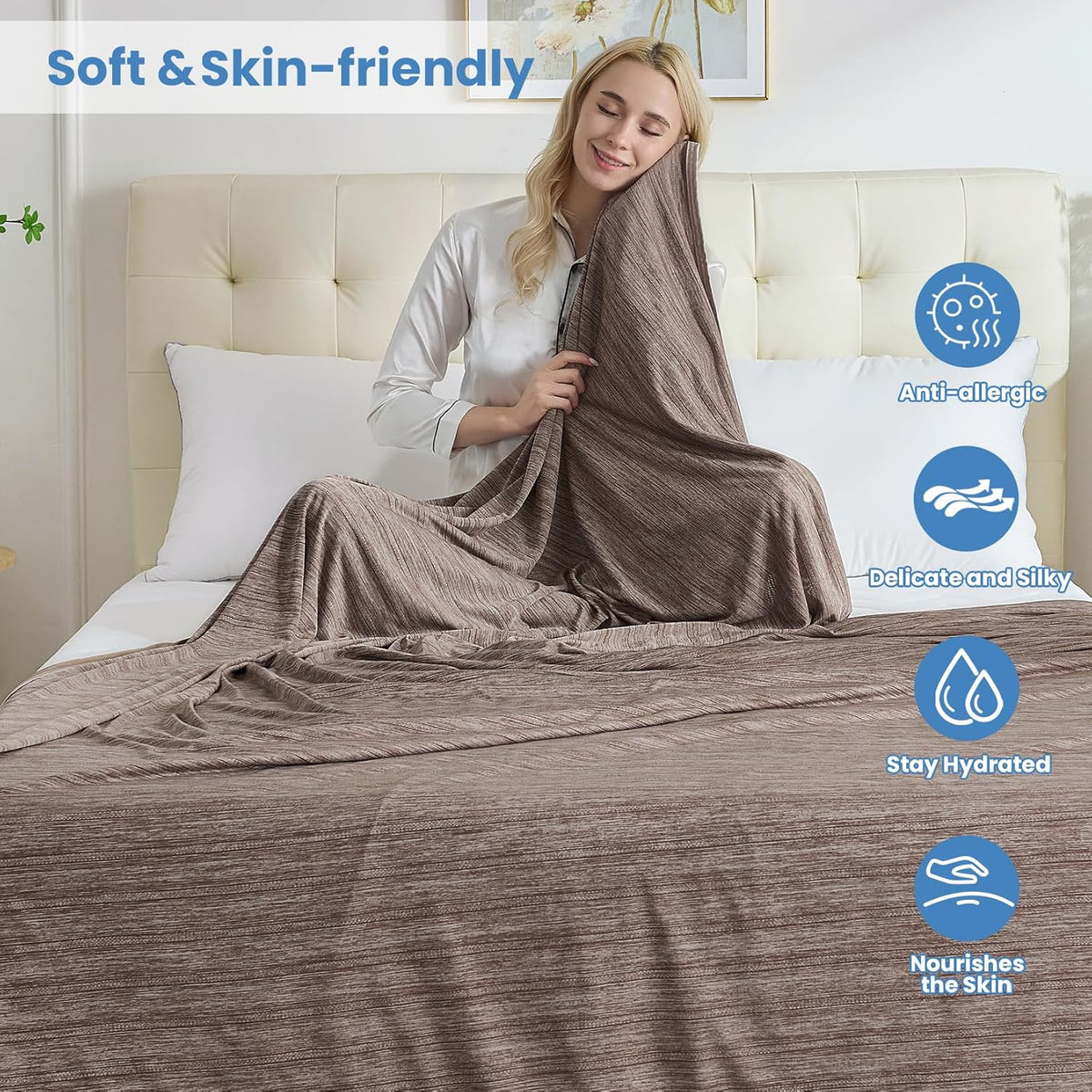 Cooling Blanket Collection | Soft Lightweight Summer Blanket for Hot Sleepers | Ideal for Night Sweats on Bed or Couch