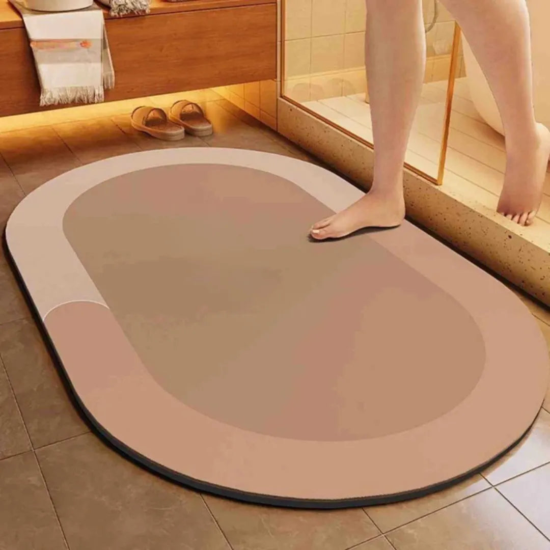 Quick-Dry Non-Slip Bath Mat with Moisture-Wicking Core for Bathroom, Shower & Toilet