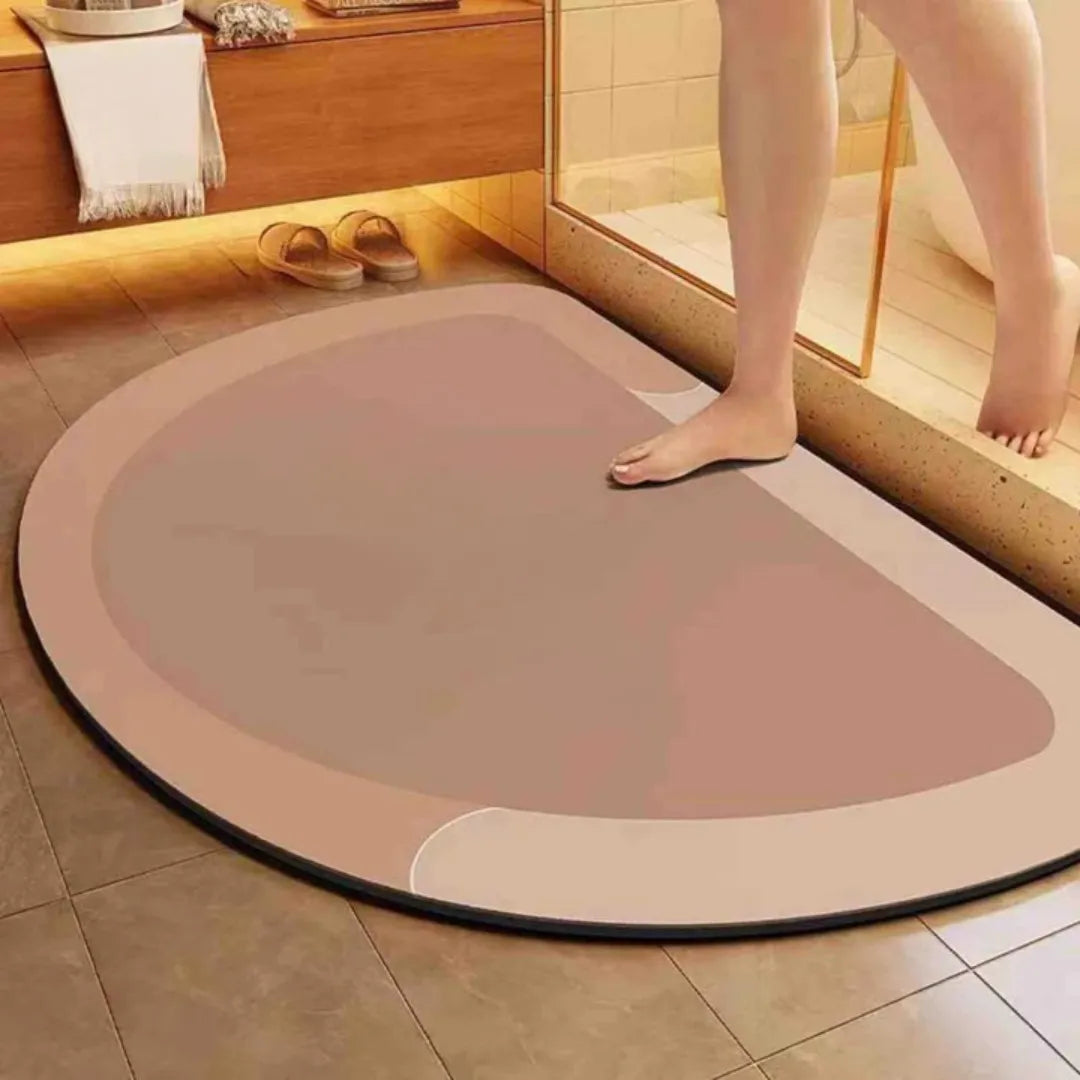 Quick-Dry Non-Slip Bath Mat with Moisture-Wicking Core for Bathroom, Shower & Toilet