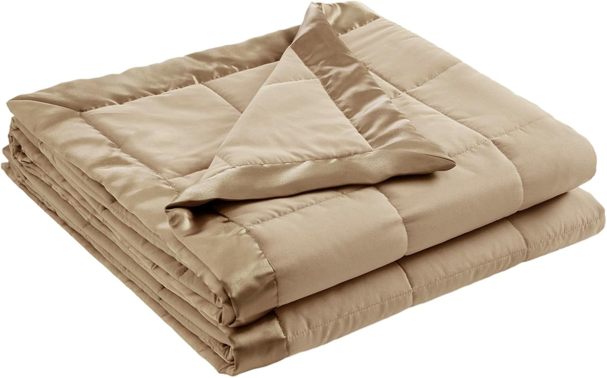 Windom Collection | Down Alternative Blanket with Moisture-Wicking Treatment | Lightweight & Soft Bed Cover for All Seasons, Satin Trim