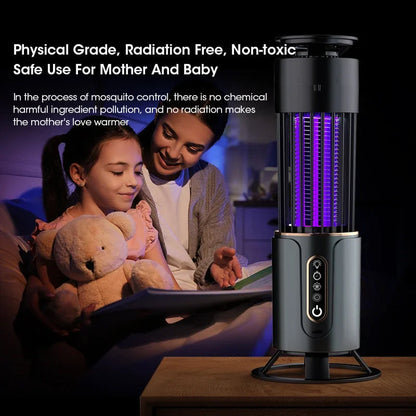 Indoor UV Electric Mosquito Zapper Trap with Night Light for Bedroom & Living Room Coverage