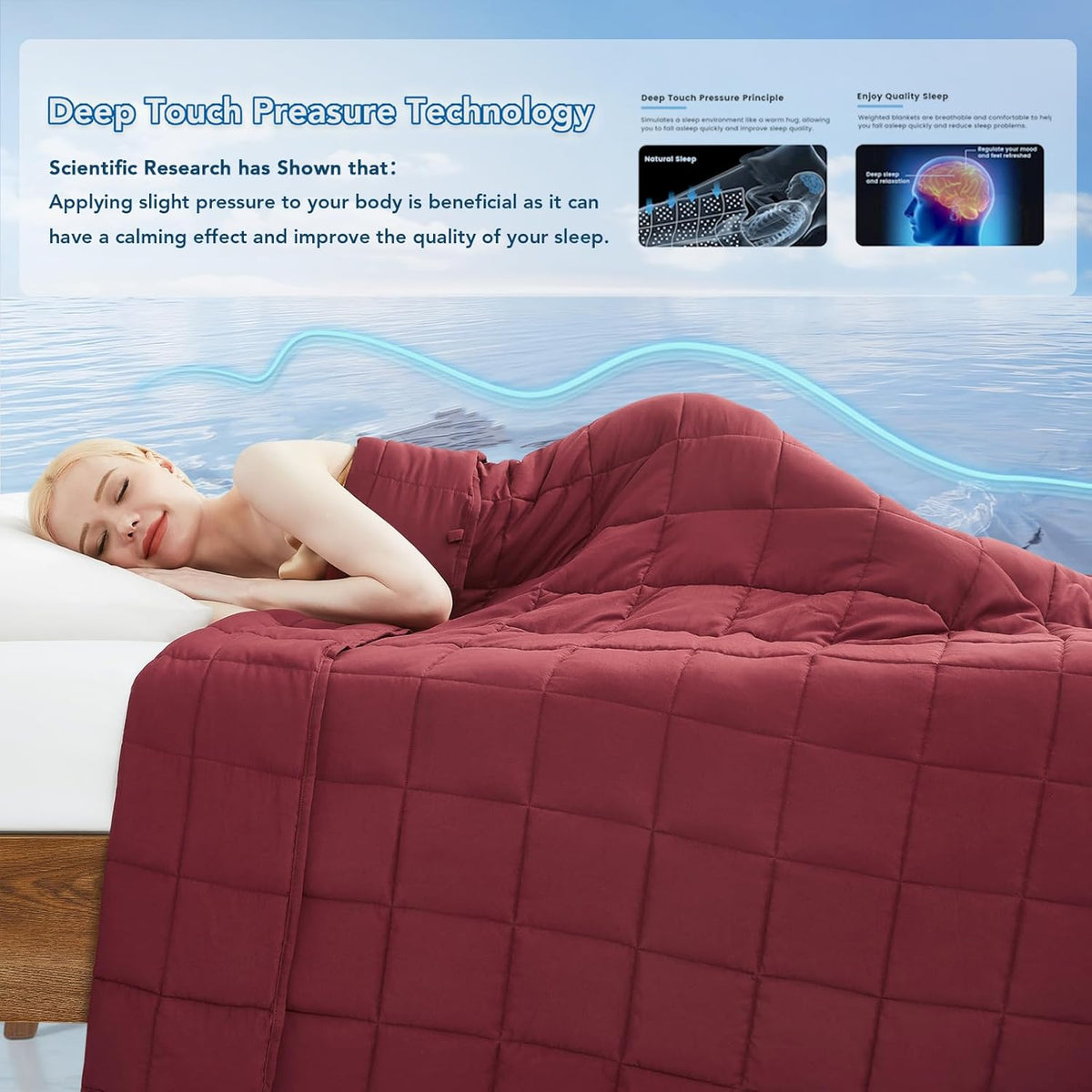 Cozy Comfort | Weighted Blanket with Cooling Microfiber | All-Season Softness for Ultimate Relaxation