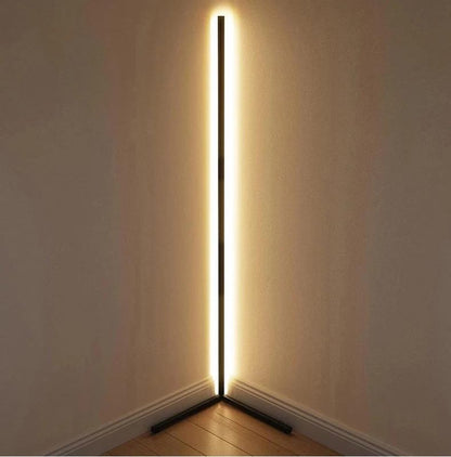 Wireless Remote LED Uplight with Adjustable Brightness for Bedroom, Living Room & Study Spaces | Modern Tall Pole Lamp in Black