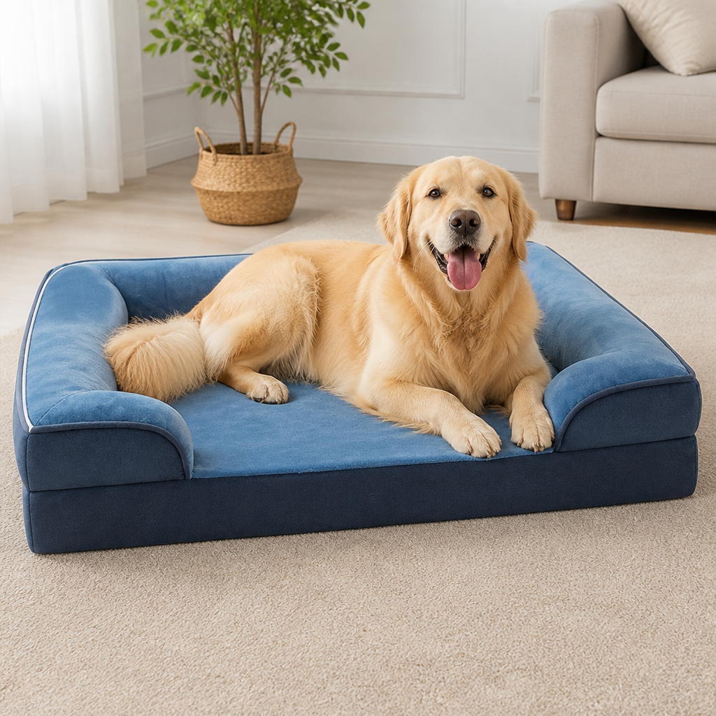 Ortekor Orthopedic Egg-Crate Foam & Non-Slip Dog Bed (Removable Washable Cover)