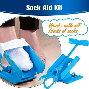 Assistive Sock Aid Tool with Extended Handle for Seniors, Pregnancy, Recovery & Limited Mobility | Fits All Hosiery Types | Foldable