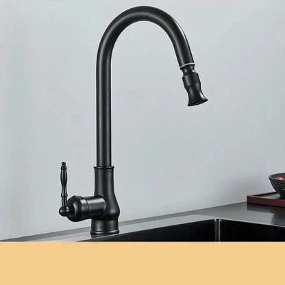 Vintage Brass Kitchen Faucet | Swiveling Spout | Single Lever Control | BrassArc