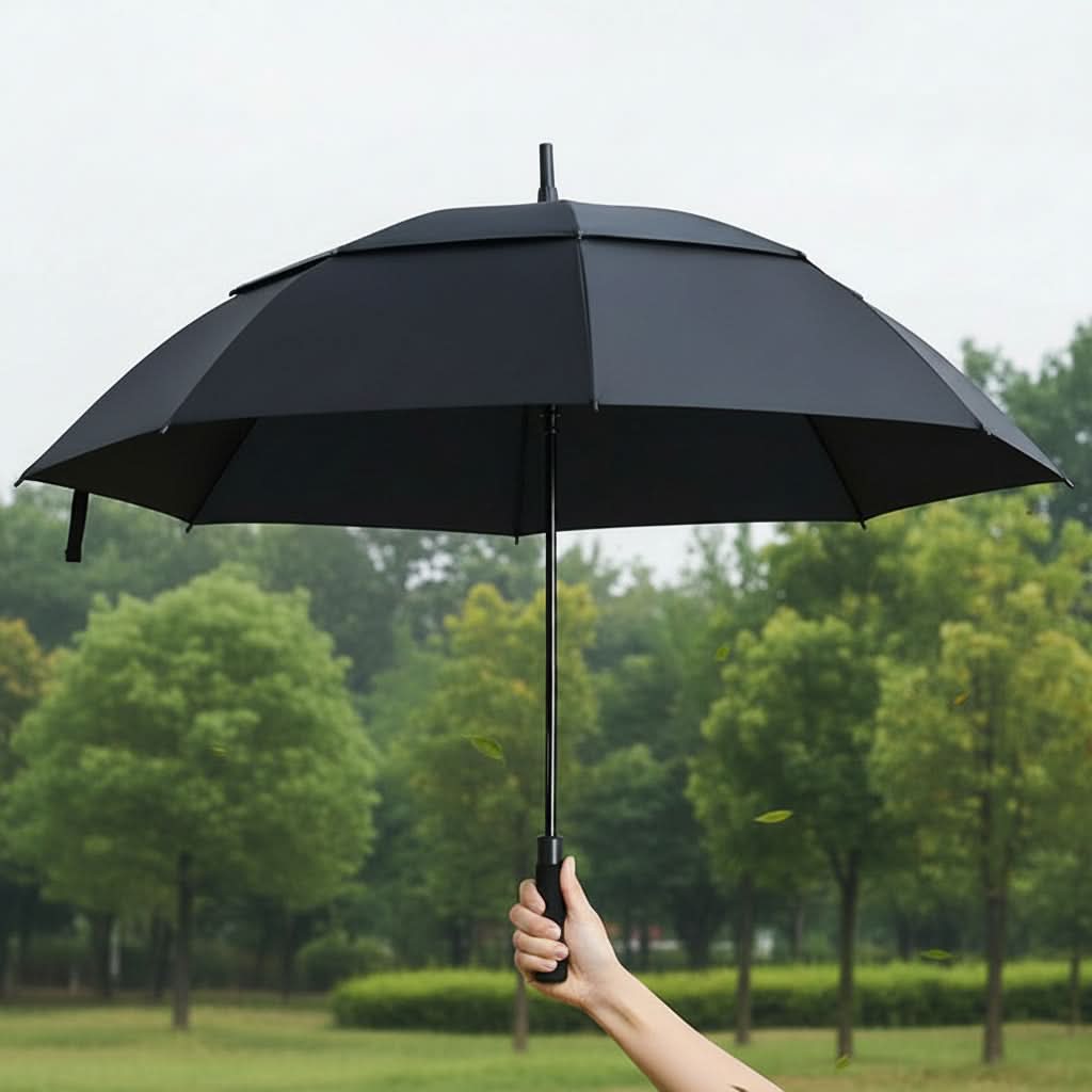 Oversized Automatic Umbrella Double Canopy Wind Resistant 2-3 Person Golf Rain Sun Protection Events Travel Outdoor Activities