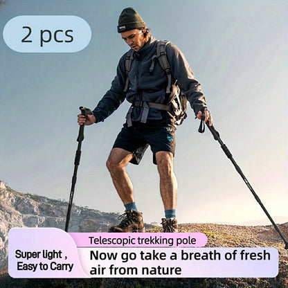 Adventure Trek | Adjustable Aluminum Trekking Poles with Shock Absorption | Lightweight Hiking Sticks for Enhanced Stability