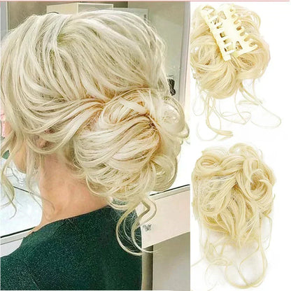 Curly Hair Bun Extension for Natural Volume - Clip-In Style