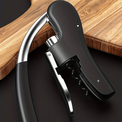 Lever-Action Wine Opener with Comfortable Grip for Effortless Cork Removal at Home, Bars & Restaurants