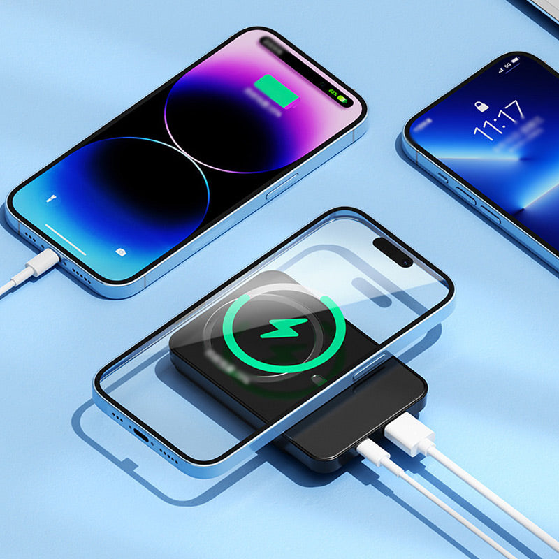 20000mAh Portable Charger Fast Charging Wireless Power Bank with LED Display – Triple Device Charging for iPhone Android Tablet