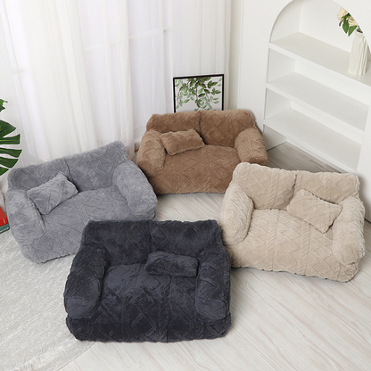 Cozy Sofa Dog Bed with Raised Edge – Soft Plush Design
