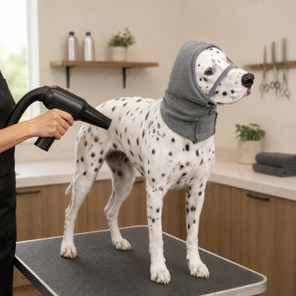 Ortekor Calming Dog Hood with Clear Viewing Panel, Gentle Head & Neck Wrap for Grooming, Thunderstorms, Fireworks & Travel Comfort