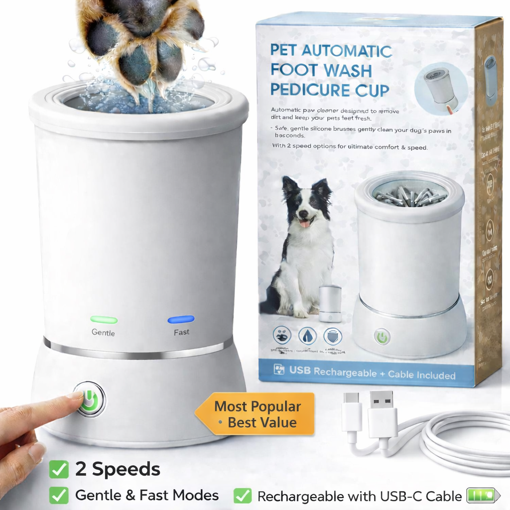 PawLuxe™ Pro — Electric Paw Cleaner & Massager