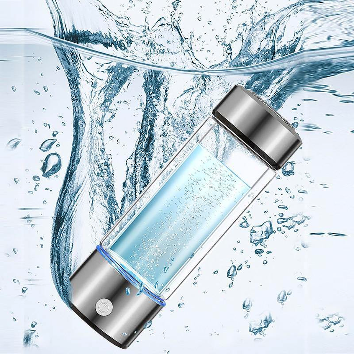 Rechargeable Hydrogen Water Generator Bottle 13.5 oz USB-C Travel Tumbler for Office Gym Home Daily Hydration