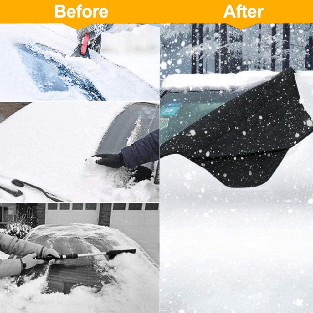 Magnetic Windshield Cover for Winter Ice & Snow Protection – Car Frost Guard with Mirror Flaps – Quick-Install Wind-Resistant Auto Shield