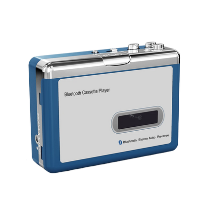 Portable Cassette Player with Bluetooth – Auto-Reverse Tape Deck with Wireless & Wired Playback for Retro Music Lovers