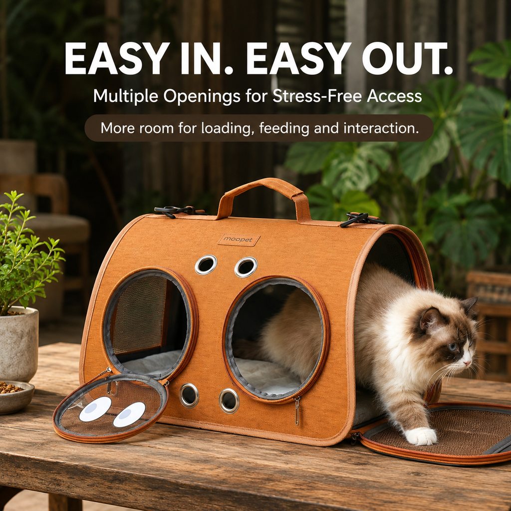 Ortekor Breathable Cat Travel Carrier for Road Trips & Vet Visits - Structured Foldable Soft-Sided Pet Bag