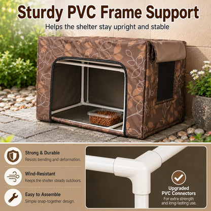 Ortekor Outdoor Cat Feeding Shelter for Backyards - Weather-Resistant Food Station Cover
