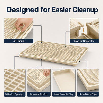 Ortekor Modular Cat Litter Mat for Litter Box Exits - Double-Layer Litter Trap for Cleaner Floors