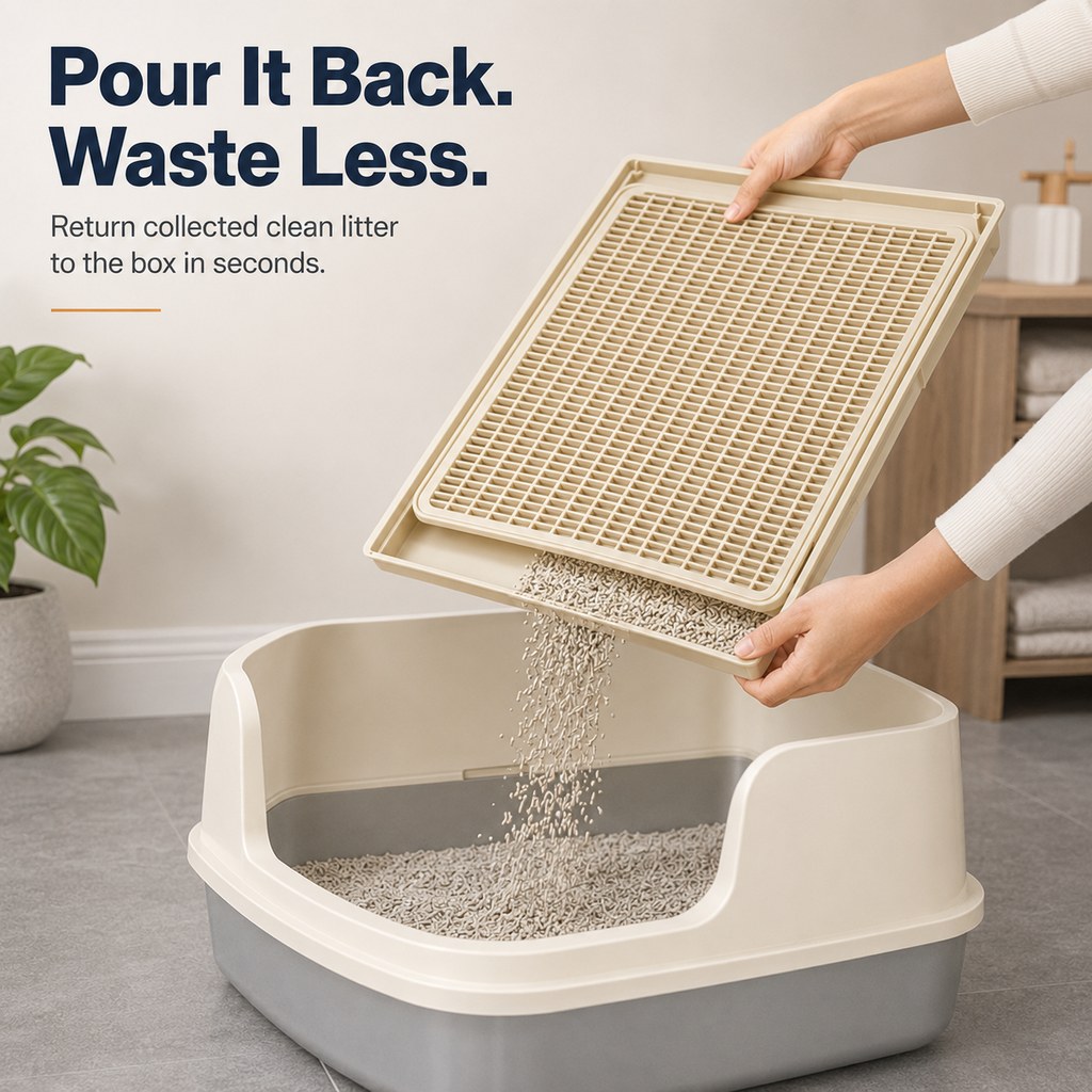 Ortekor Modular Cat Litter Mat for Litter Box Exits - Double-Layer Litter Trap for Cleaner Floors