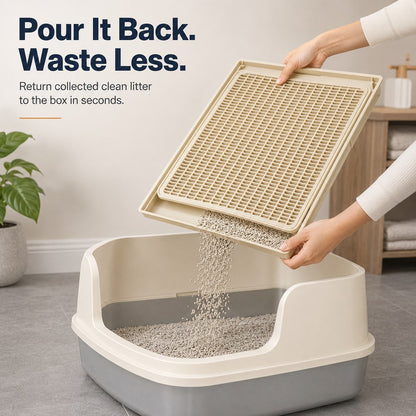 Ortekor Modular Cat Litter Mat for Litter Box Exits - Double-Layer Litter Trap for Cleaner Floors