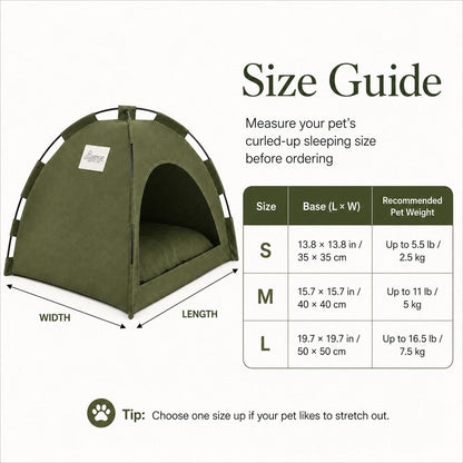 Ortekor Cozy Foldable Cat Tent Bed for Apartment Naps - Breathable Hideaway with Removable Cushion