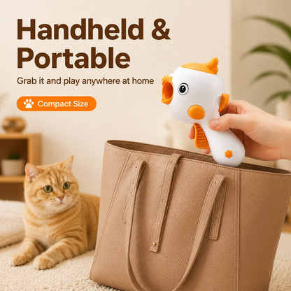 Ortekor Interactive Cat Treat Launcher Toy with Laser - Indoor Cat Enrichment Game for Bored Cats, Exercise & Feeding Fun