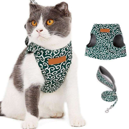 Reflective Cat Harness and Leash Set with Adjustable Vest for Safe Walking, Hiking & Training