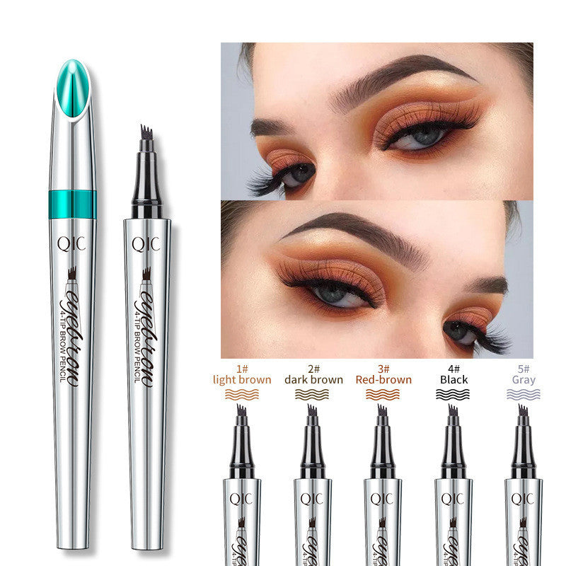 Four-Prong Precision Brow Defining Pencil with Long-Lasting 36-Hour Wear for Natural Hair-Like Strokes and Fuller Arches