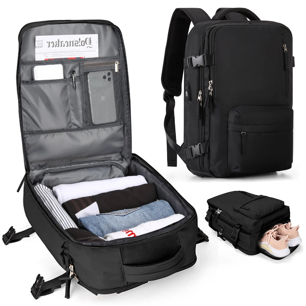 Women's Oxford Daypack with Multi-Compartment Organization for Travel, Commuting & Campus
