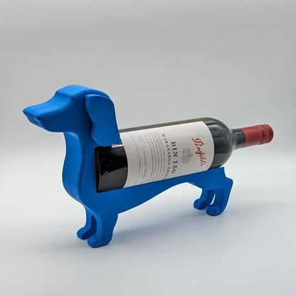 Dachshund Wine Bottle Holder | Resin Table Stand for Wine Display | Kitchen Counter Decor | Wiener Dog Figurine Holder for Red White Wine