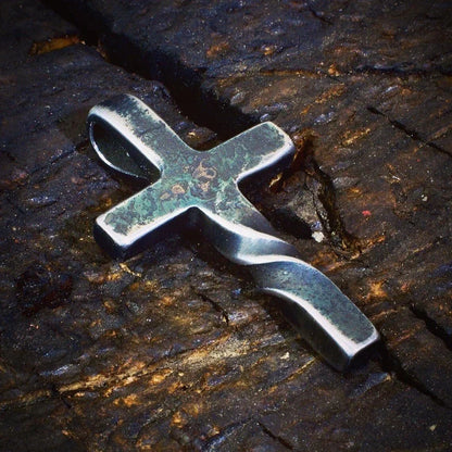 Artisan Cross Pendant Necklace with Adjustable Leather Cord for Men & Women | Handcrafted Religious Jewelry | Faith Gift