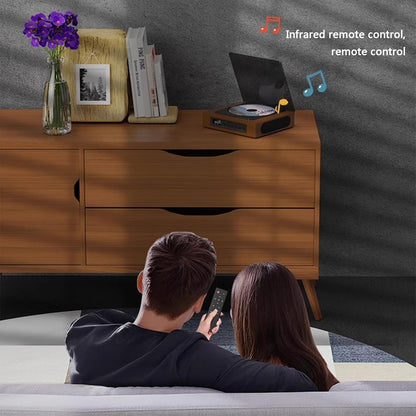 Tabletop Disc Player with Wireless Audio Streaming FM Tuner LCD Screen USB-C Charging Wood-Look Finish for Living Room Bedroom Office Deskto