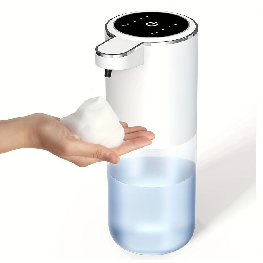 USB Rechargeable Hands-Free Foam Dispenser with Motion Sensor for Sink Counter Kitchen Bath | 13 fl oz Wall-Mount Hygiene Station for Modern