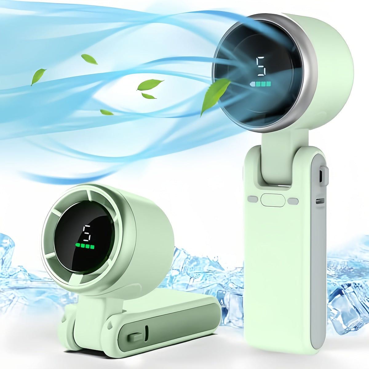 Handheld Rechargeable Fan – 5-Speed Portable USB Personal Cooling Fan for Travel, Desk, Outdoor Activities