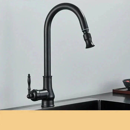 Vintage Brass Kitchen Faucet | Swiveling Spout | Single Lever Control | BrassArc