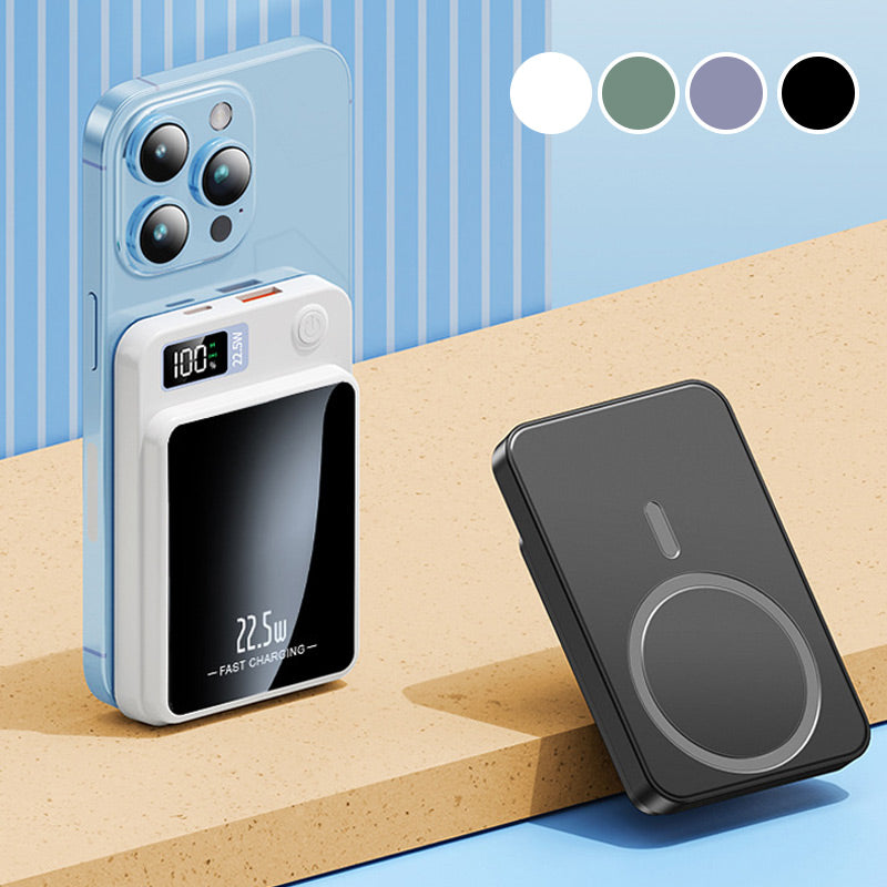 20000mAh High-Speed Wireless Battery Pack with Digital Display & Qi Charging for iPhone Android Tablets