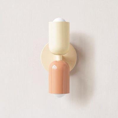 Soft-Tone Metal Wall Sconce with LED Bulb for Bedroom & Living Room | Hardwired E27 Socket Accent Light | Minimalist Nordic Design for