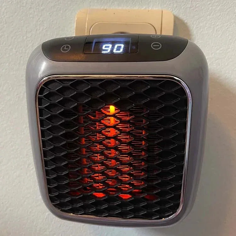 Compact 800W Wall-Outlet Space Heater with LED Display & Remote Control for Quick Room Heating