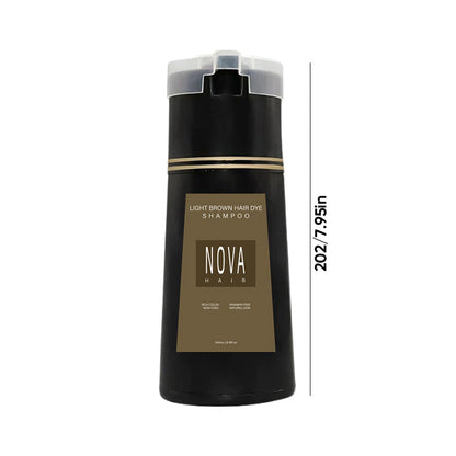 Hair Color Shampoo – Ammonia-Free Gray Coverage in 10 Minutes – Enriched with Fo-ti, Ginseng & Mushroom Extract for Healthy Shine