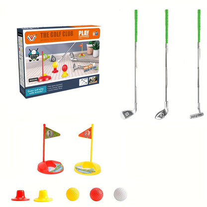 Junior Putting Practice Kit with Height-Adjustable Shafts for Toddlers & Elementary Players – Includes Greens Targets, Plastic Putters &