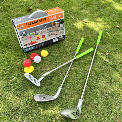 Junior Putting Practice Kit with Height-Adjustable Shafts for Toddlers & Elementary Players – Includes Greens Targets, Plastic Putters &