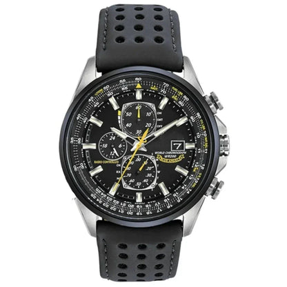 Men's Stainless Steel Chronograph Watch with Date Display & Leather Strap | Water Resistant Quartz Dress Wristwatch for Everyday Wear