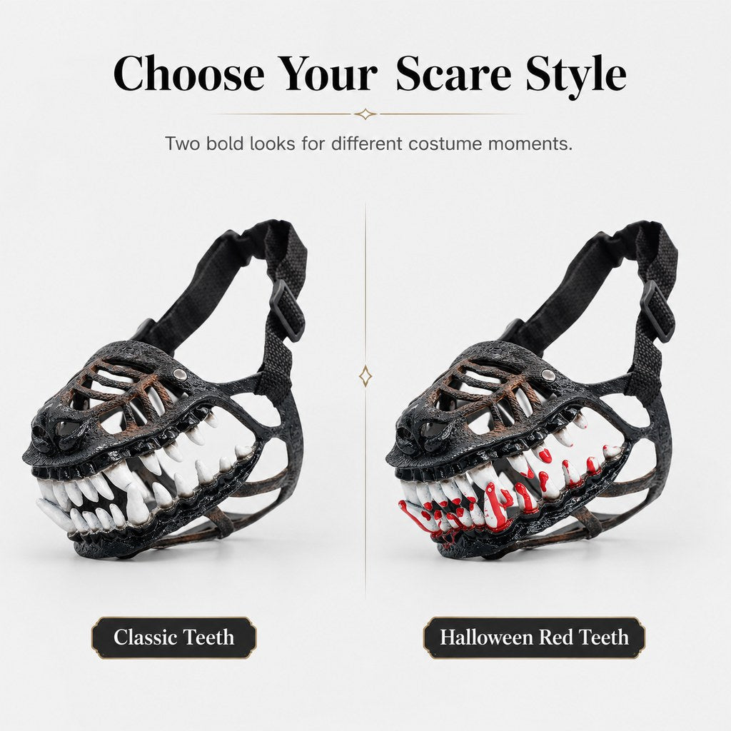 Ortekor Funny Dinosaur Costume Dog Muzzle for Halloween Parties & Photos – Instant Costume Upgrade