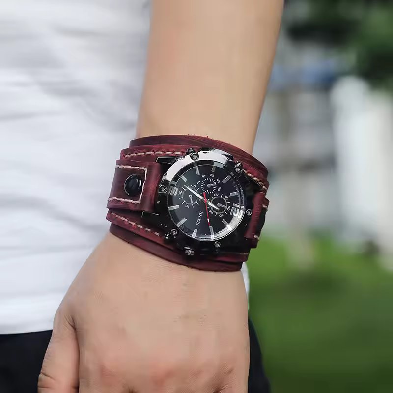 Timeless Classic | Leather Strap Watch with Luminous Hands | Durable Design for Everyday Elegance