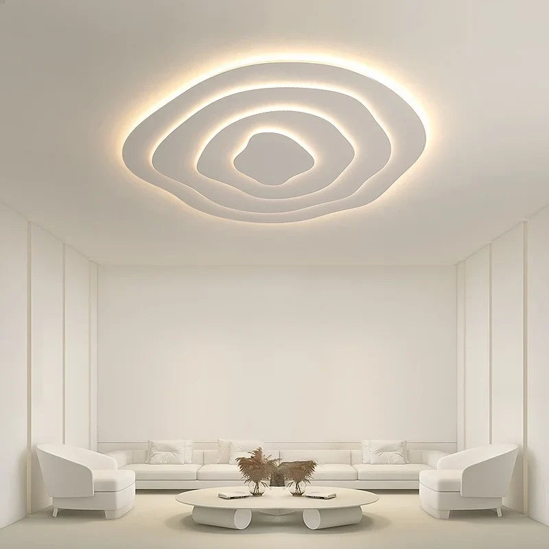 LED Flush Mount Ceiling Light 16-24 in White Acrylic Wave Design for Bedroom Living Room Hallway Dimmable Modern Lighting Fixture 110V