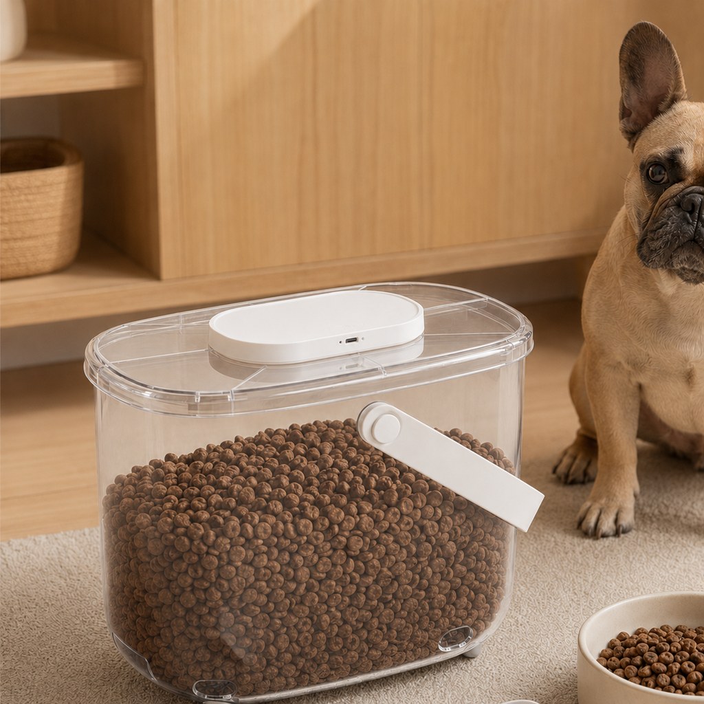 Ortekor 10L Automatic Vacuum Pet Food Storage Container for Pantry & Feeding Stations - Helps Reduce Air Exposure Between Meals